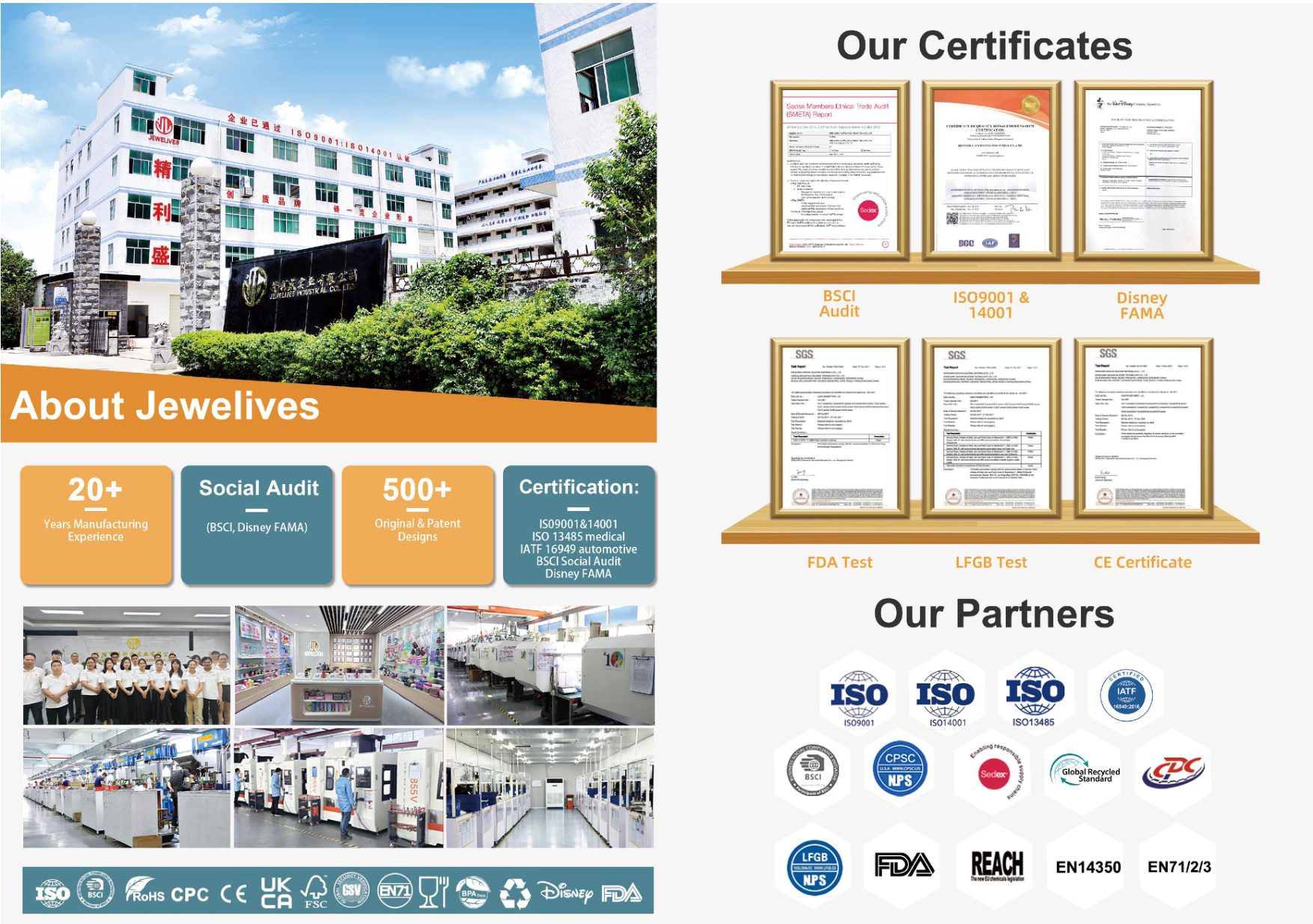 Jewelives factory floor and certifications