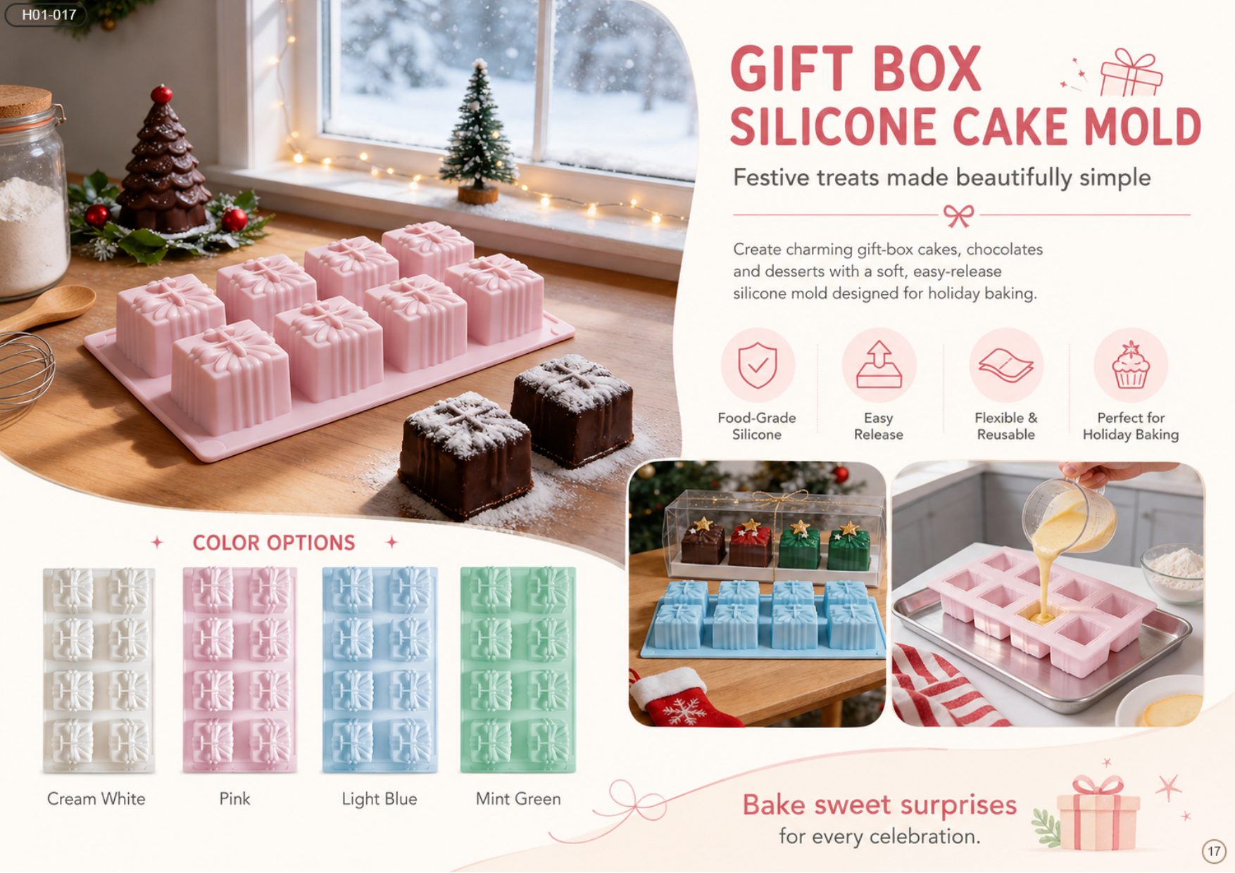Gift Box Silicone Cake Mold — H01-017